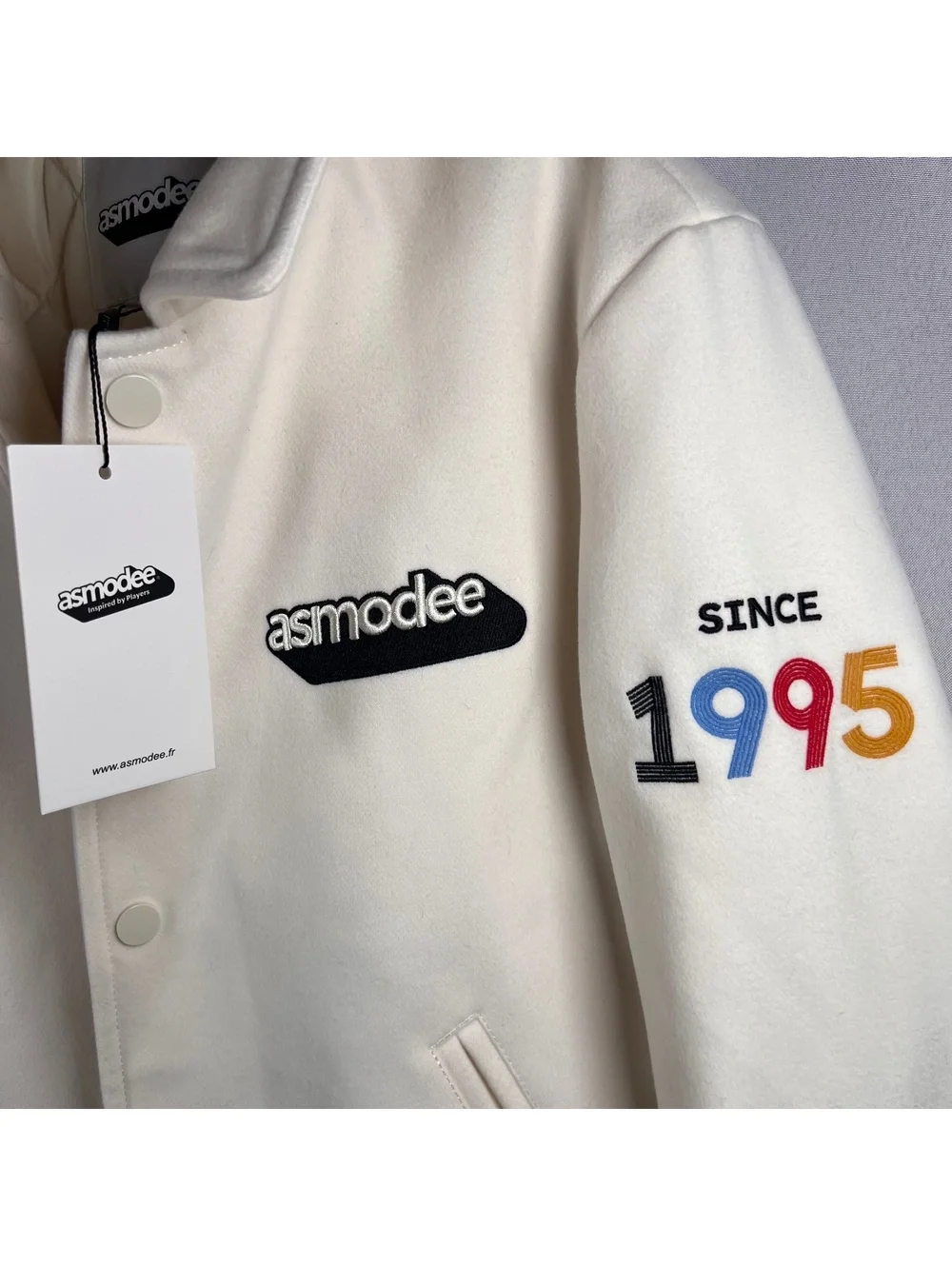 asmodee Team USA Statue of Liberty White Quilted Varsity Jacket Size S NWT